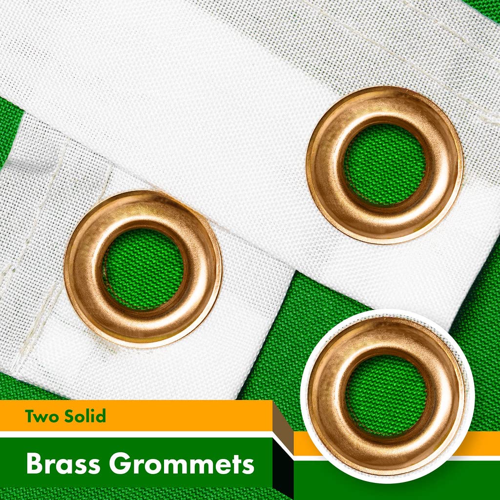 G128 Erin Go Bragh flag dye-sublimated colors hold up outdoors.