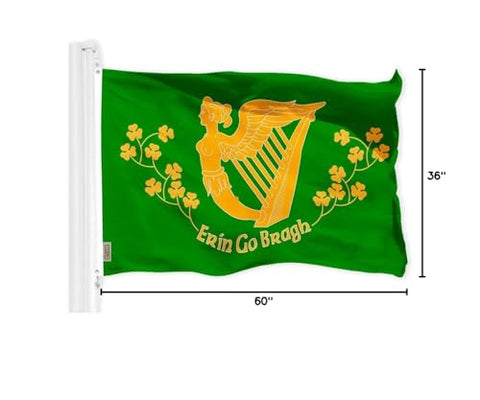 G128 Erin Go Bragh flag suitable for indoor or outdoor use.