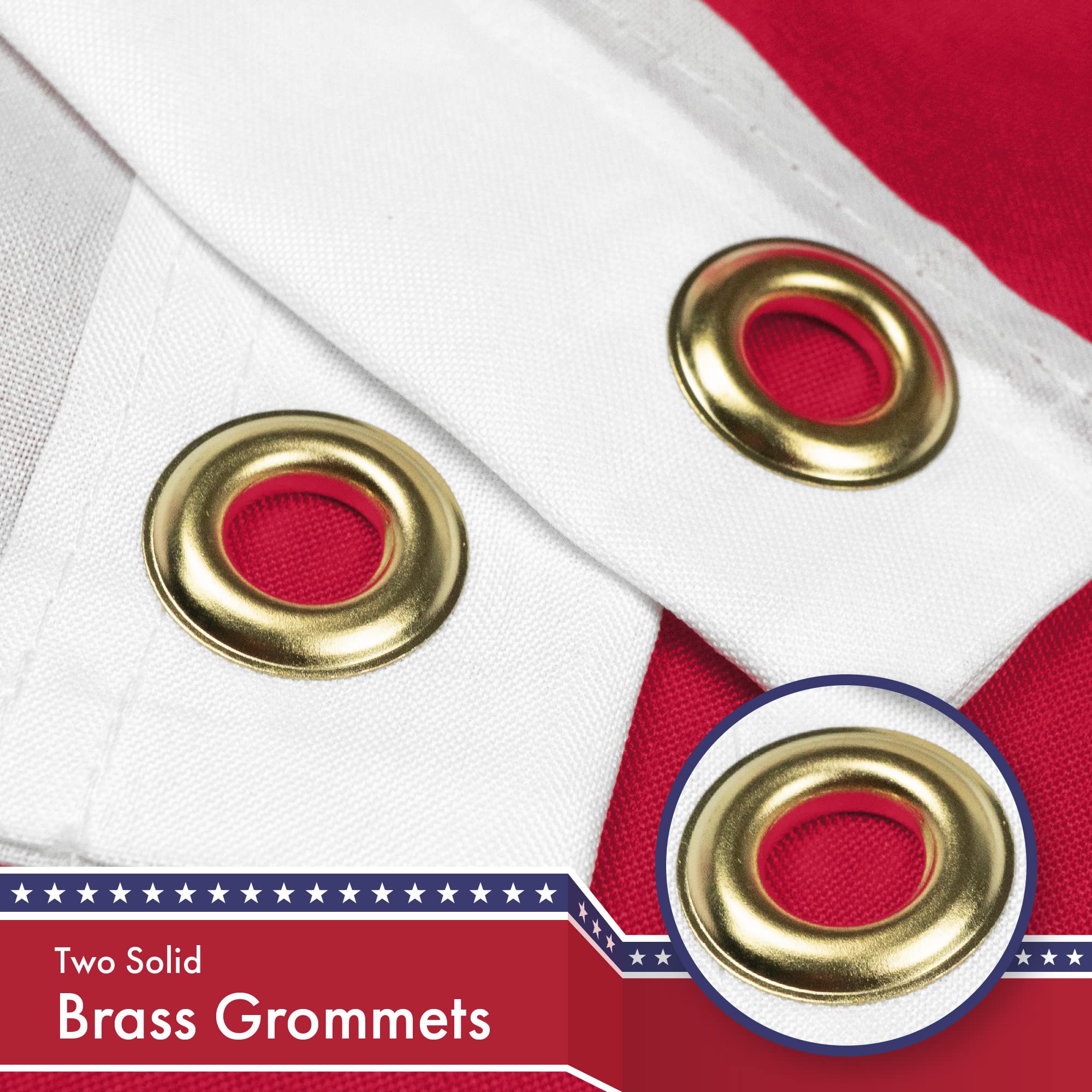 G128 flag with brass grommets for rust-resistant mounting