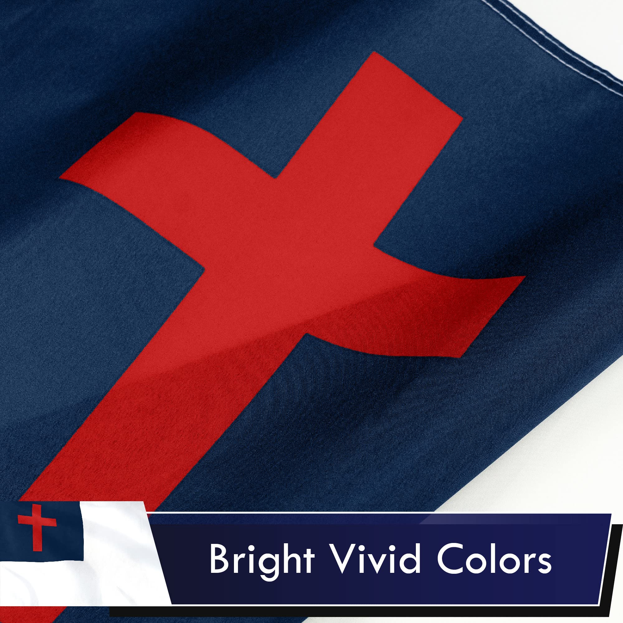 G128 flag header with brass grommets for easy hanging