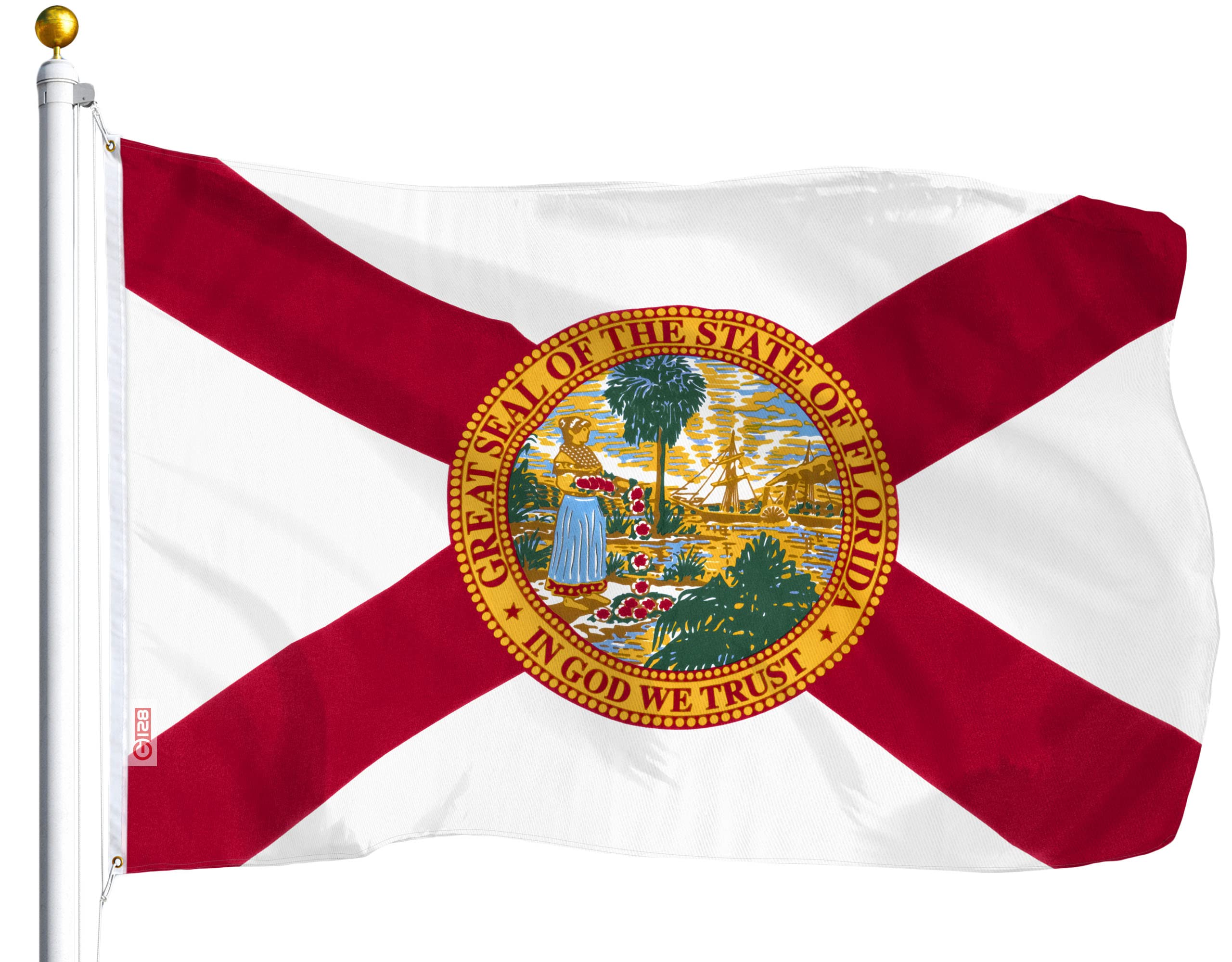 G128 Florida flag 3x5 front view with vivid colors for outdoor display