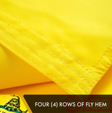 G128 Gadsden flag 210D polyester texture emphasizes durability for outdoors