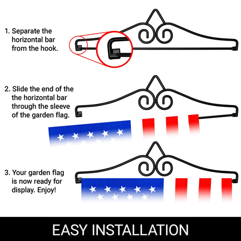 G128 garden flag wall hanger with quick assembly for fast setup