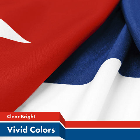 G128 heavy-duty polyester flag with canvas heading for durability