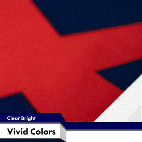 G128 heavyweight 150D polyester flag withstands outdoor wind and sun.