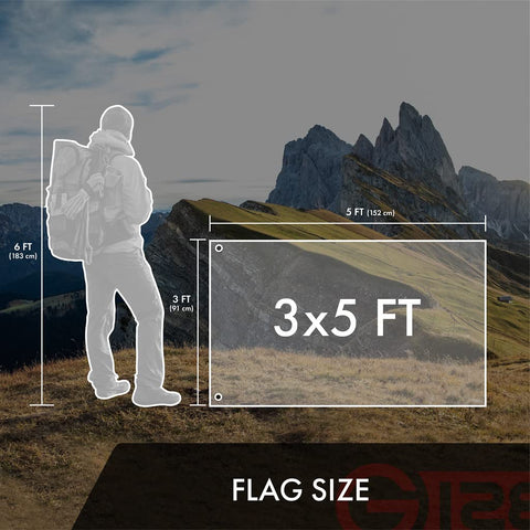 G128 Indoor/outdoor flag suitable for year-round display.