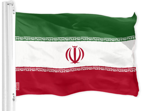 G128 Iran flag 3x5ft with LiteWeave Pro colors for outdoor or indoor displays