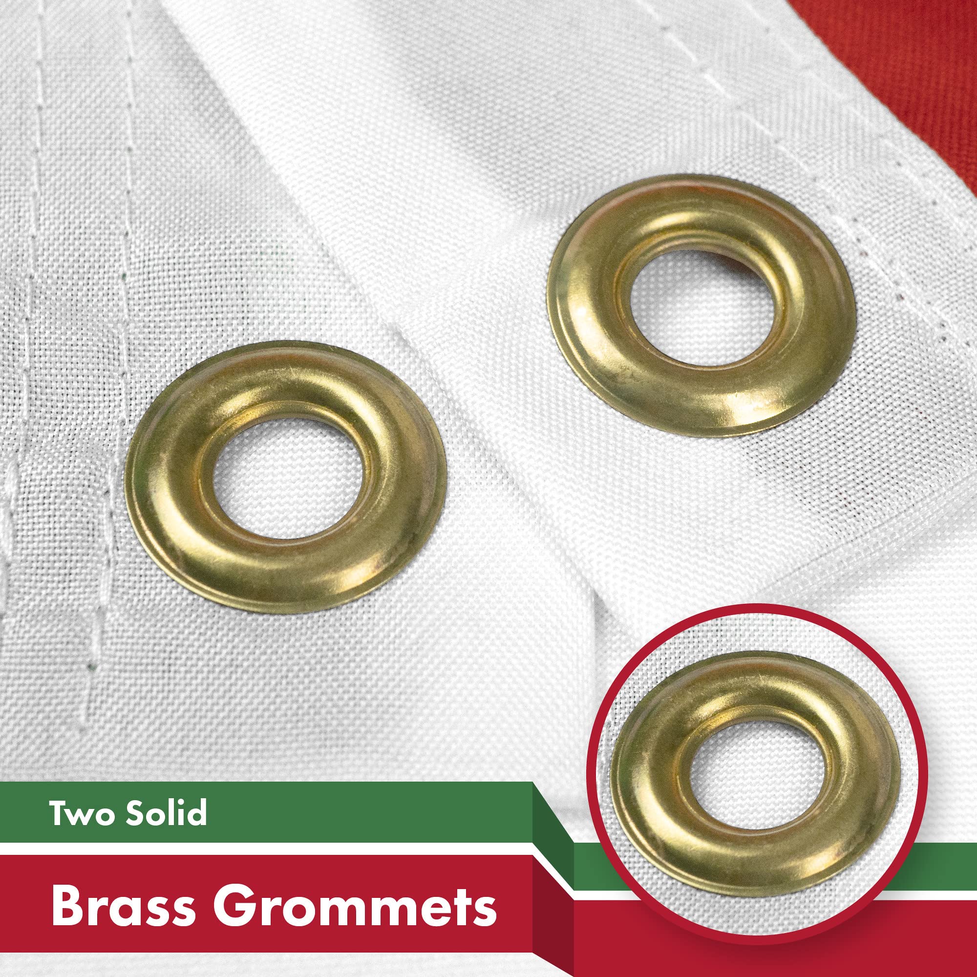 G128 Iran flag brass grommets for secure hanging and durability