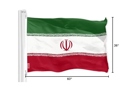 G128 Iran flag double-needle edges reduce fraying and extend life
