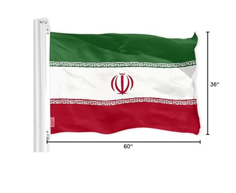 G128 Iran flag double-needle edges reduce fraying and extend life