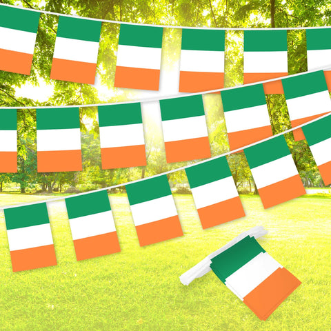 G128 Ireland bunting banner with Irish flags for vibrant outdoor or indoor decor.