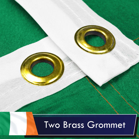G128 Ireland flag with brass grommets for secure mounting