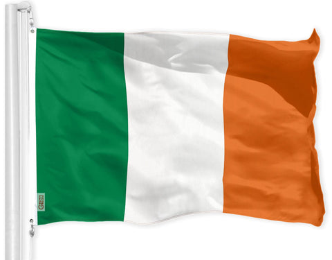 g128 ireland flag main view showing vibrant print for outdoor and indoor use.