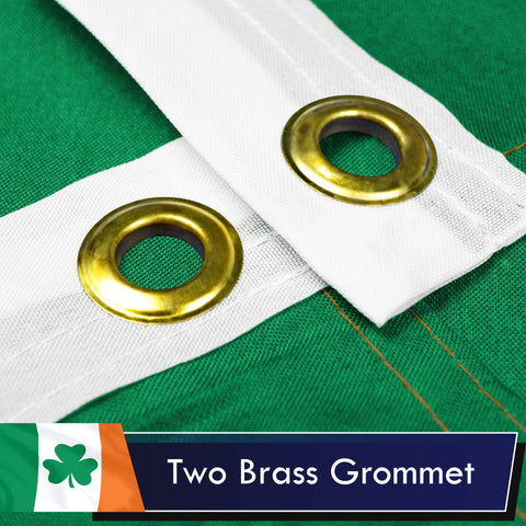 G128 flag brass grommets close-up show sturdy hardware for outdoor use.
