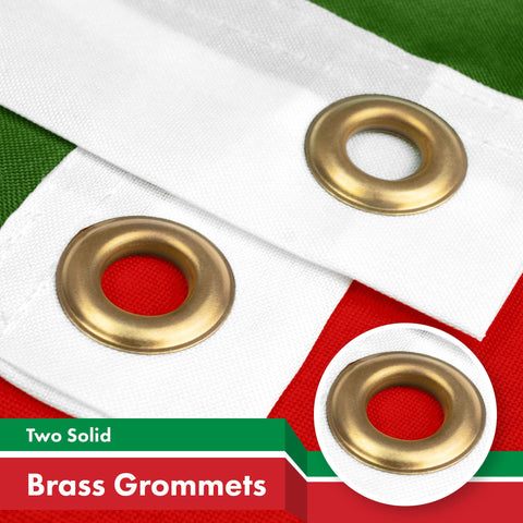 G128 Italy flag brass grommets provide secure mounting and durable hardware.