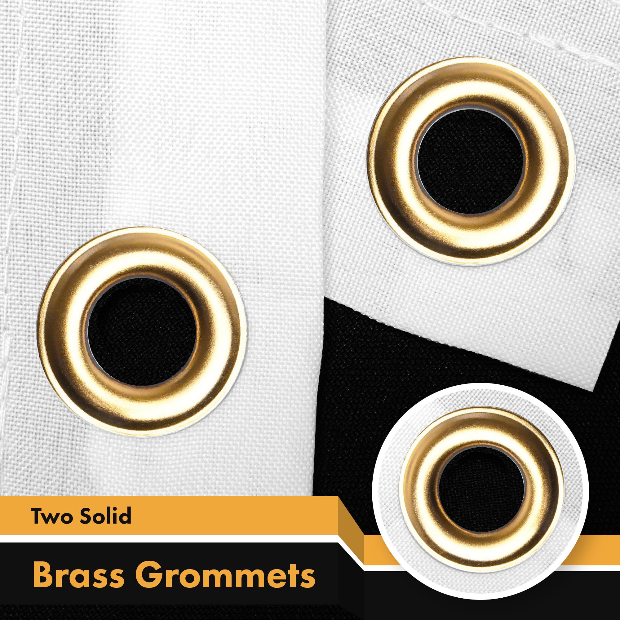 G128 150D polyester flag with brass grommets for secure outdoor hanging.