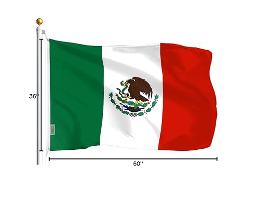 G128 Mexico flag displayed outdoors and indoors for versatile use