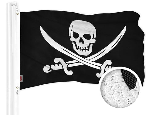 G128 Pirate Jolly Roger swords embroidered flag for nautical decor