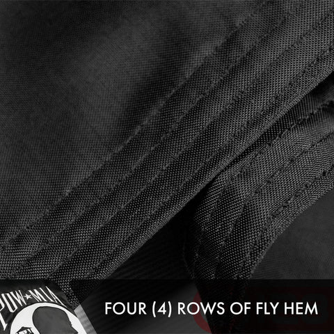 G128 POW MIA flag uses double-needle stitching to reduce fraying.