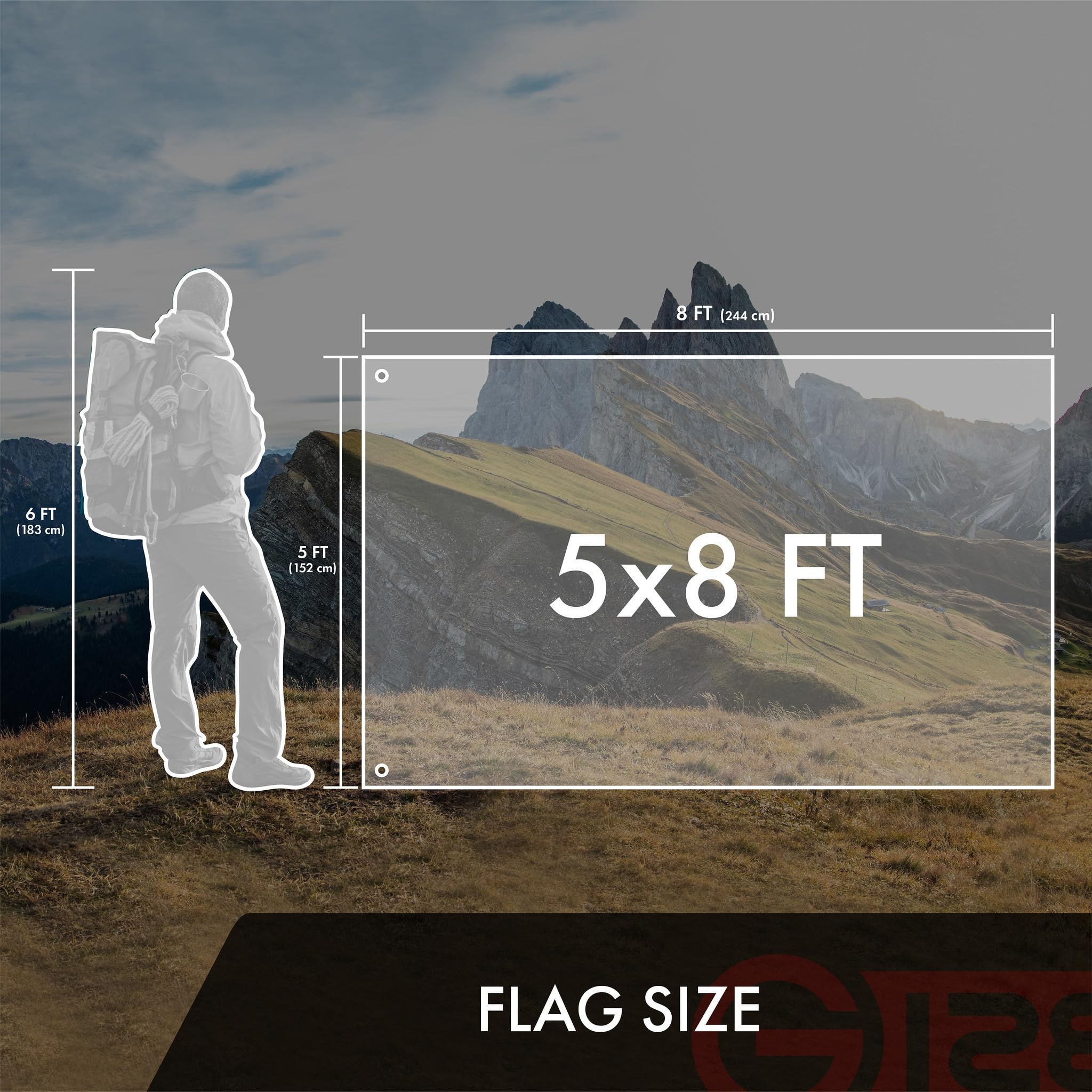 G128 premium outdoor flag features heavy-duty construction and vibrant colors.