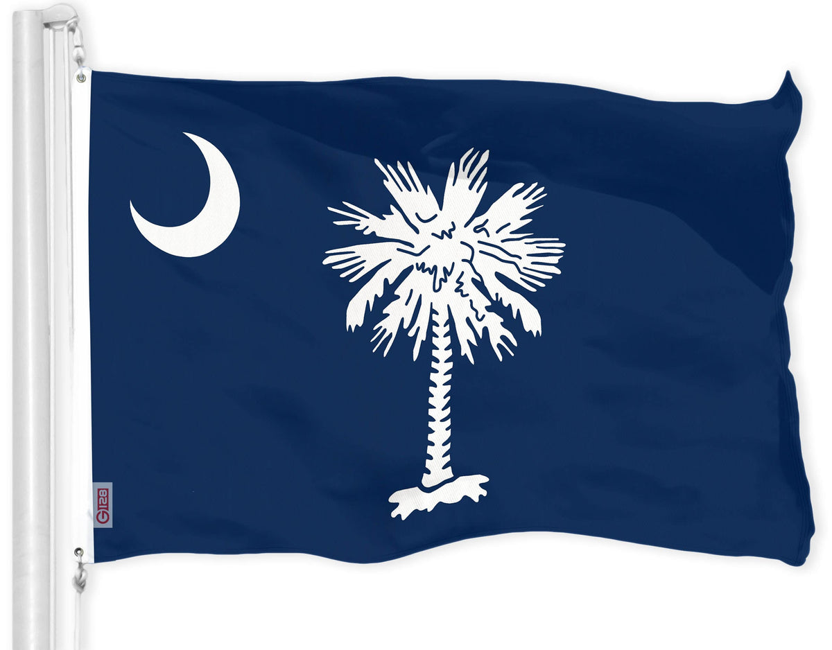 G128 South Carolina flag 3x5 ft with vibrant colors for durable outdoor display.