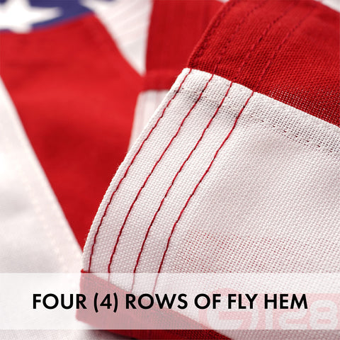 G128 StormFlyer flag features brass grommets for secure hanging.