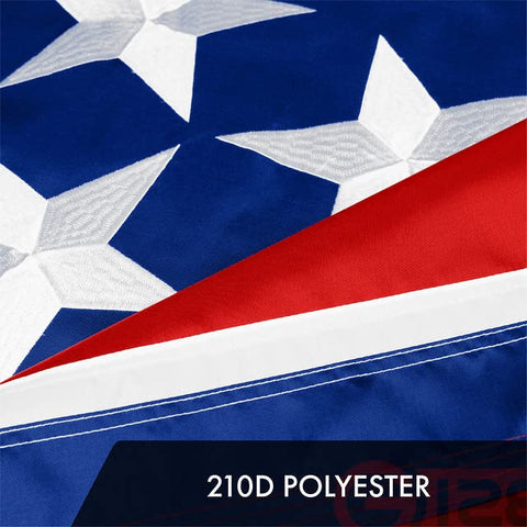 G128 Tennessee flag with four-row fly-end stitching for extra longevity.