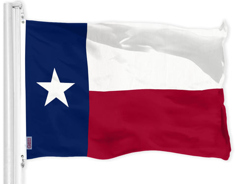 G128 Texas flag 3x5 outdoor displays vibrant colors on your flagpole.