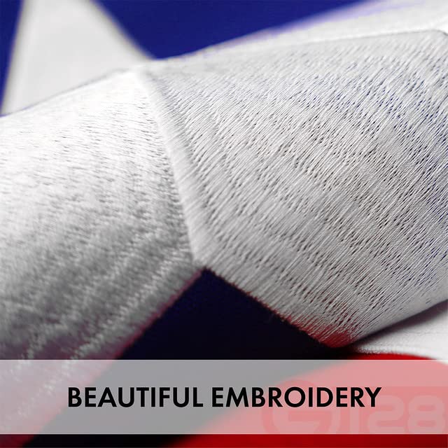 G128 Texas State Flag reinforced fly end with four rows of stitching.