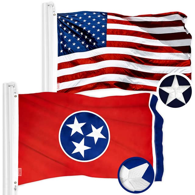 G128 USA flag 3x5 embroidered stars for indoor or outdoor display.