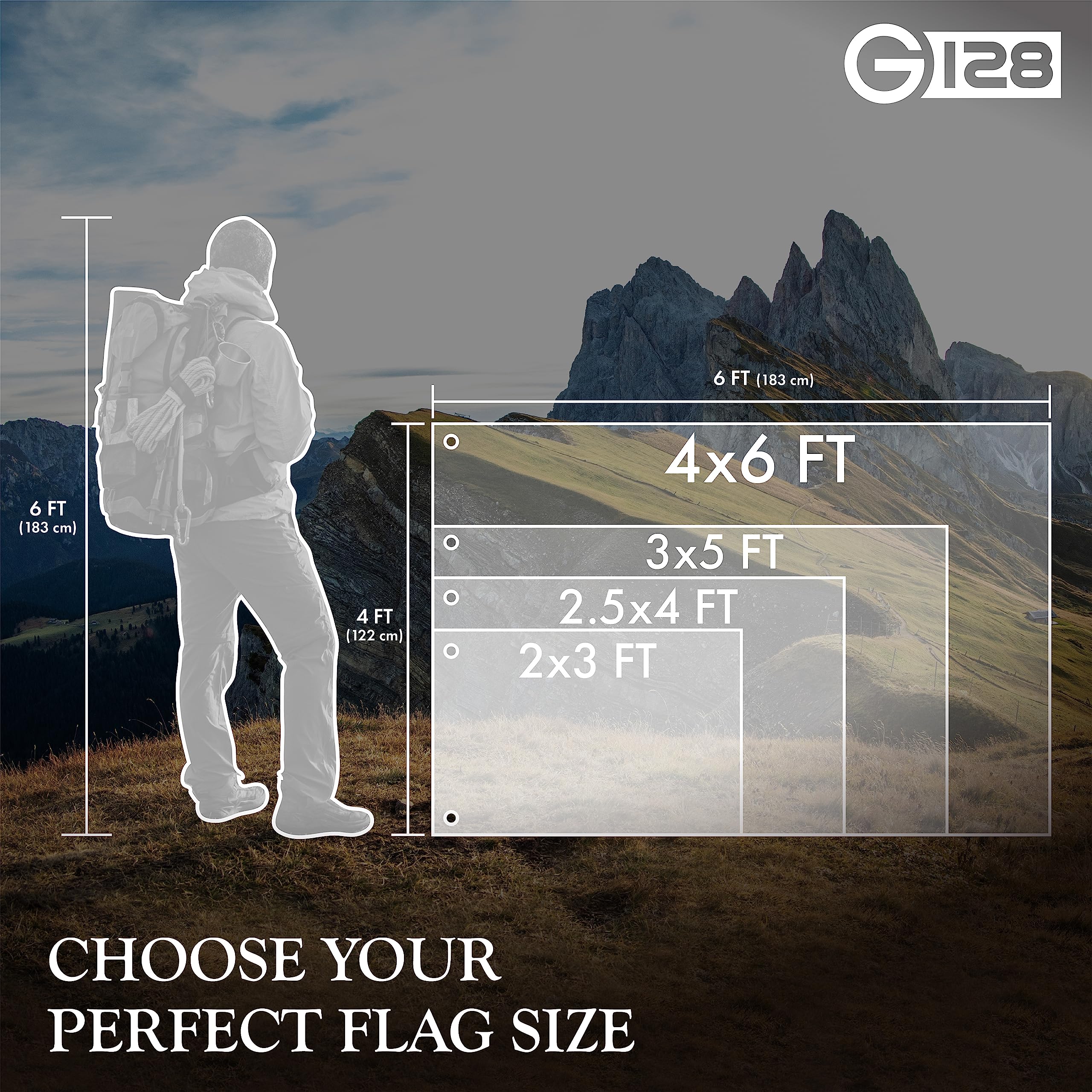 G128 vibrant flag colors stay vivid with UV protection spray.