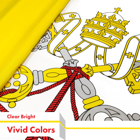 G128 Vatican City flag 3x5ft brass grommets for secure mounting.