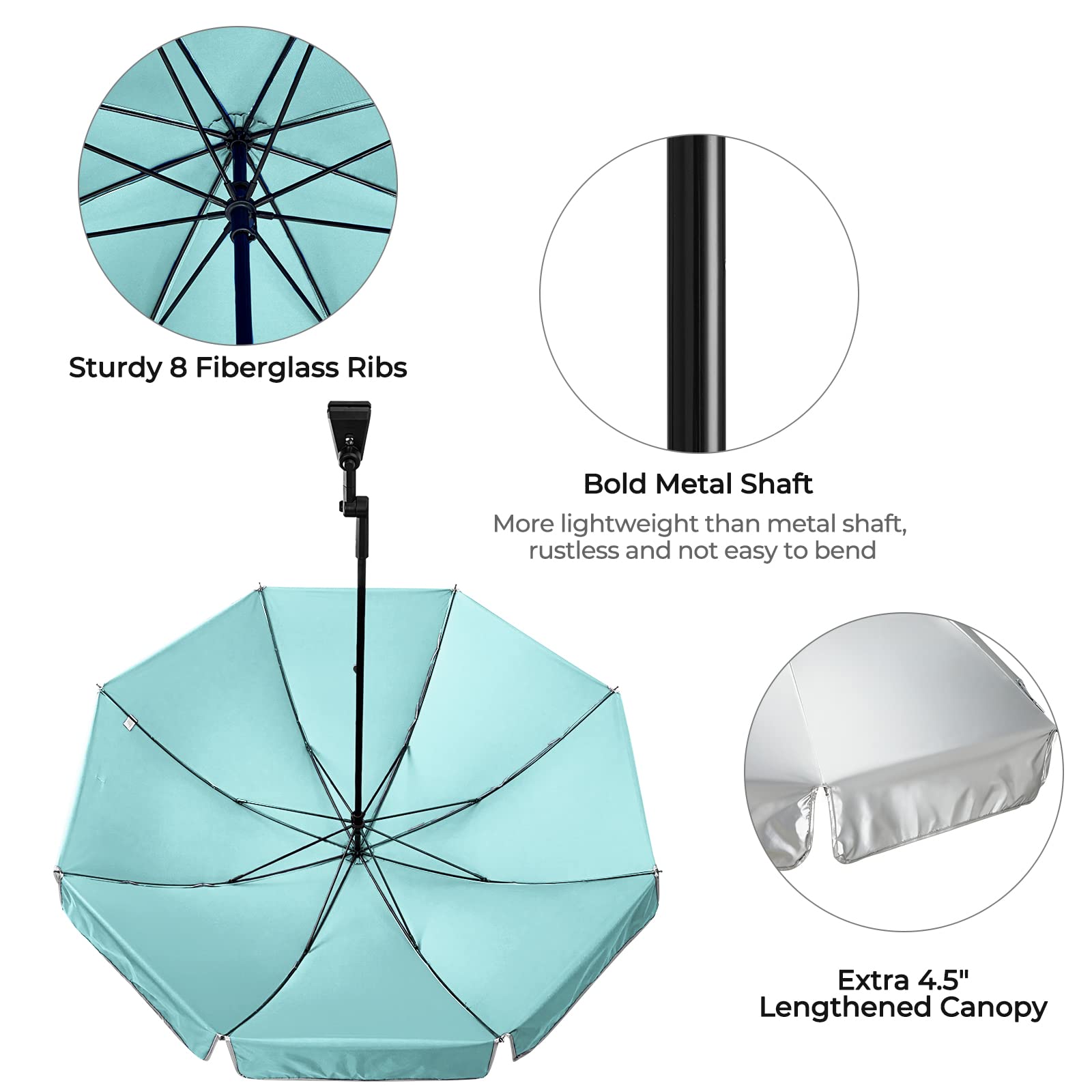 G4Free beach chair canopy cools you with UV protection at the shore.
