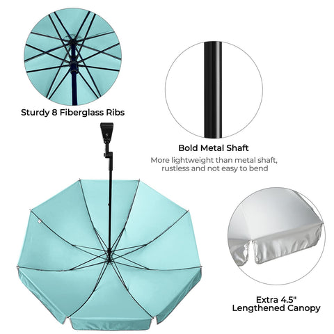 G4Free beach chair canopy cools you with UV protection at the shore.