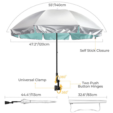 G4Free wheelchair umbrella clamp provides adjustable shade for outdoor activities.