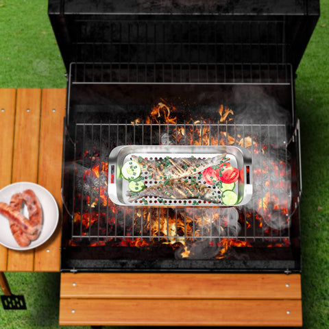 G.a HOMEFAVOR large tray 16.5 x 11 inches for generous grilling.