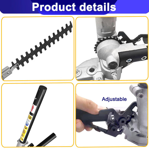 Gabasinover hedge trimmer attachment shows compatibility with Husqvarna and Greenworks models