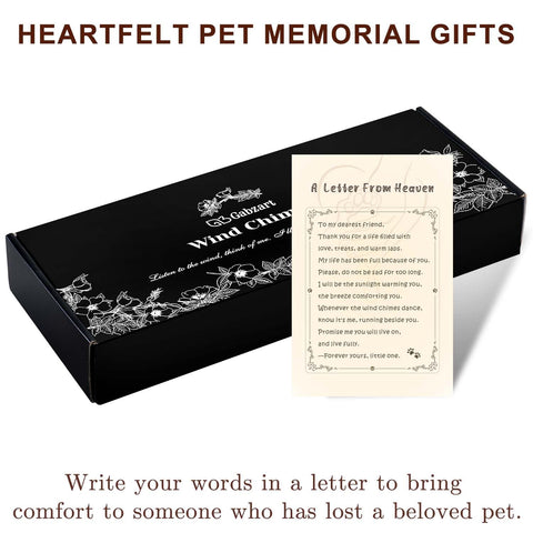 Gabzart dog memorial wind chime designed for tree hanging as garden remembrance.