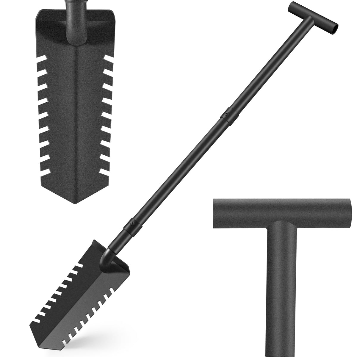 GADFISH 40-inch shovel front view enhances precision digging.