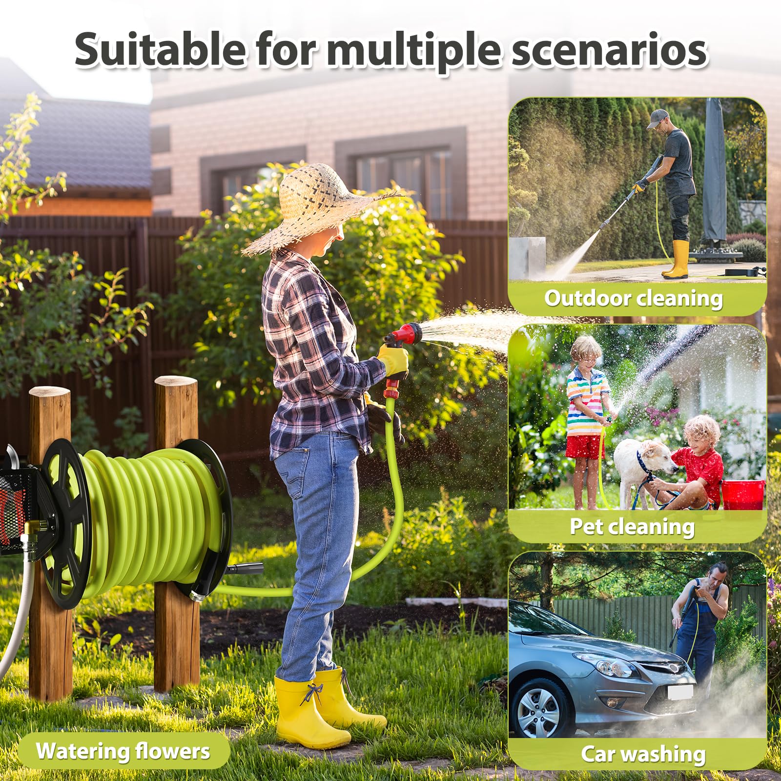 GADFISH versatile tool for garden irrigation, patio cleaning, and vehicle rinsing.