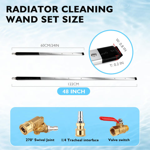 GADFISH 24-inch radiator wand for close-up, accessible cleaning
