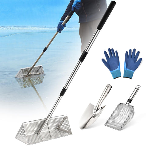 GADFISH Sand Flea Rake with 46-inch pole for efficient beach collection