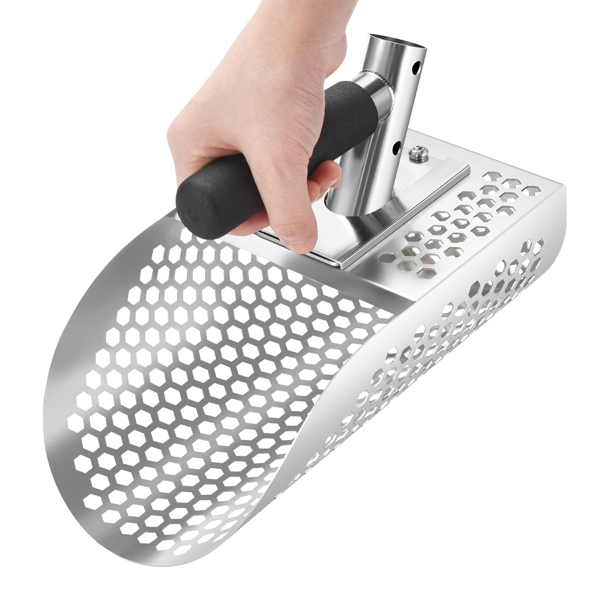 GADFISH sand scoop for metal detecting with perforated holes for quick sifting on the beach