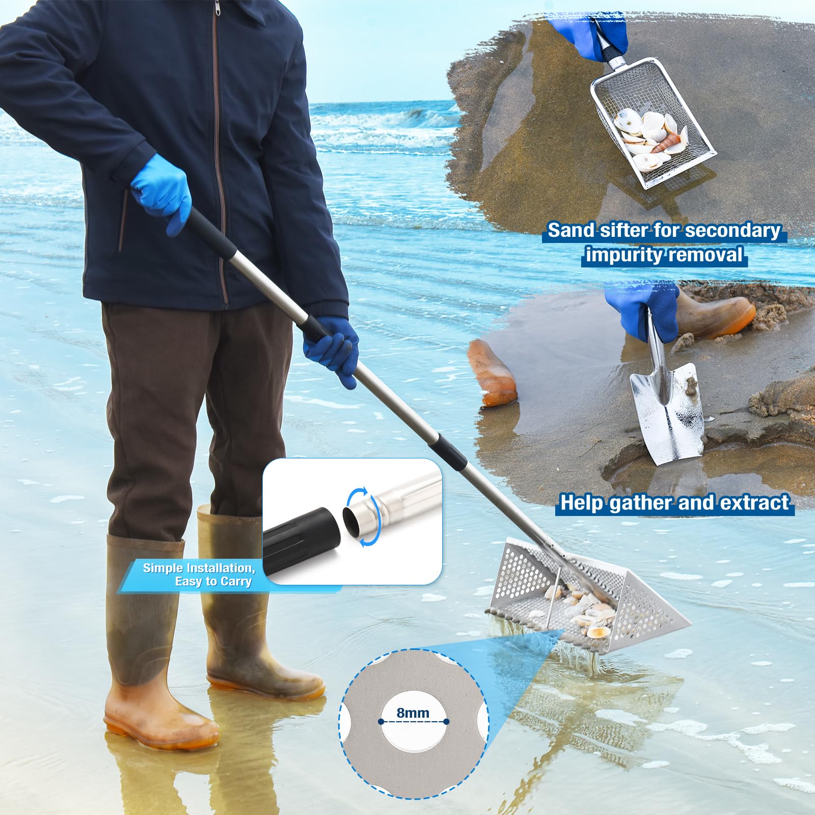 GADFISH Shark tooth sifter with toothed grip for wide-area scanning