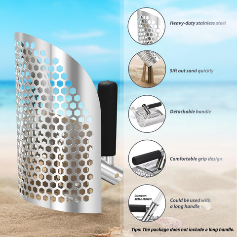 GADFISH detachable handle scoop with non-slip grip for extended metal-detecting sessions