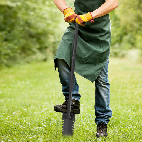 GADFISH t-handle shovel close-up shows ergonomic grip for long sessions.