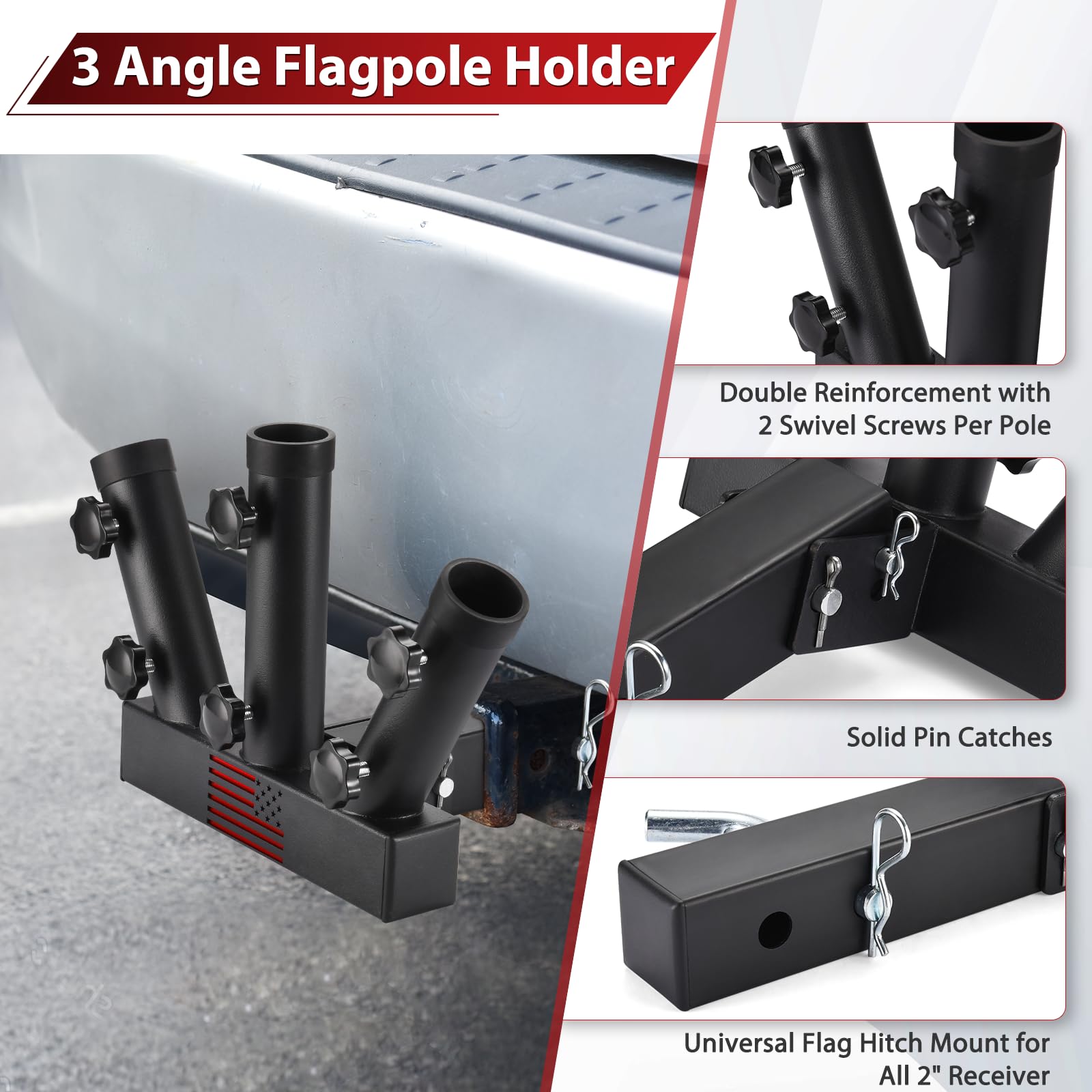 GADFISH flagpole mount extended outward for higher visibility.