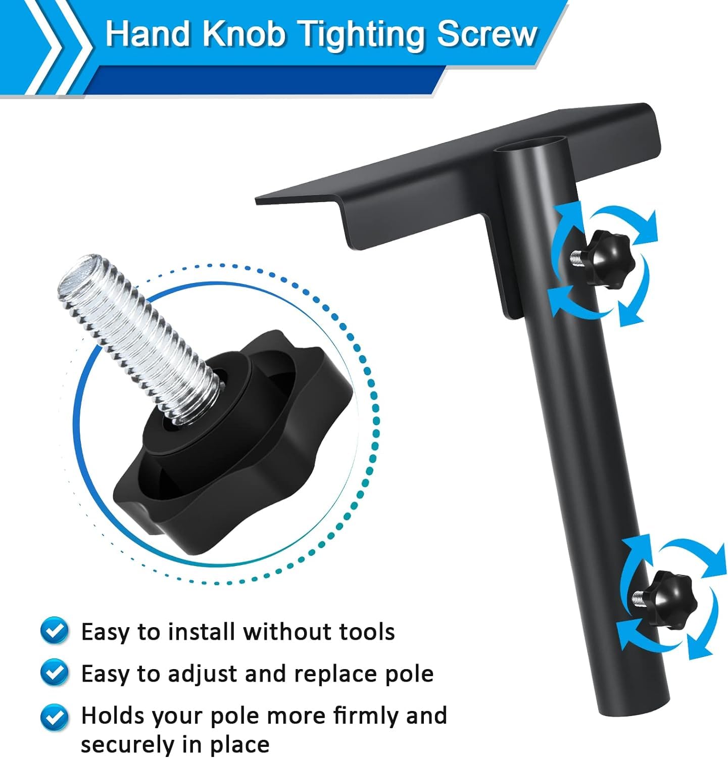 GADFISH truck bed mount brackets enable quick, tool-free pole installation.