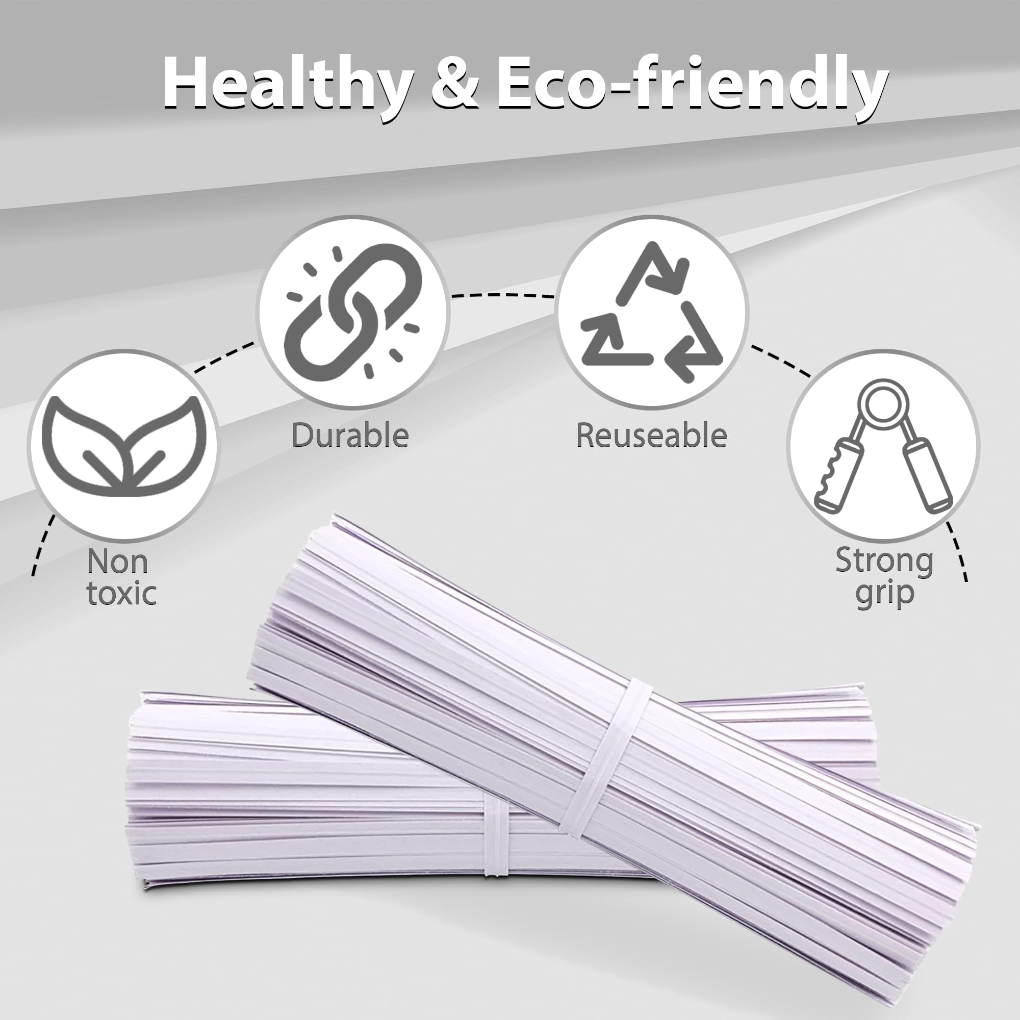 Gadget Beyond white paper twist ties ideal for bag sealing and organization.