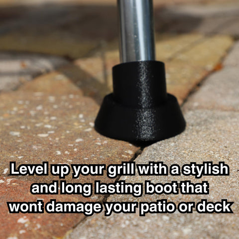 Gadget Ray leg cap protects patios and decks from scratches while moving the grill.
